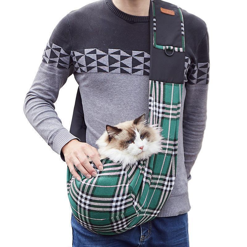 Sac bandoulière Lighteme Plaid pour animaux de compagnie (2 couleurs)