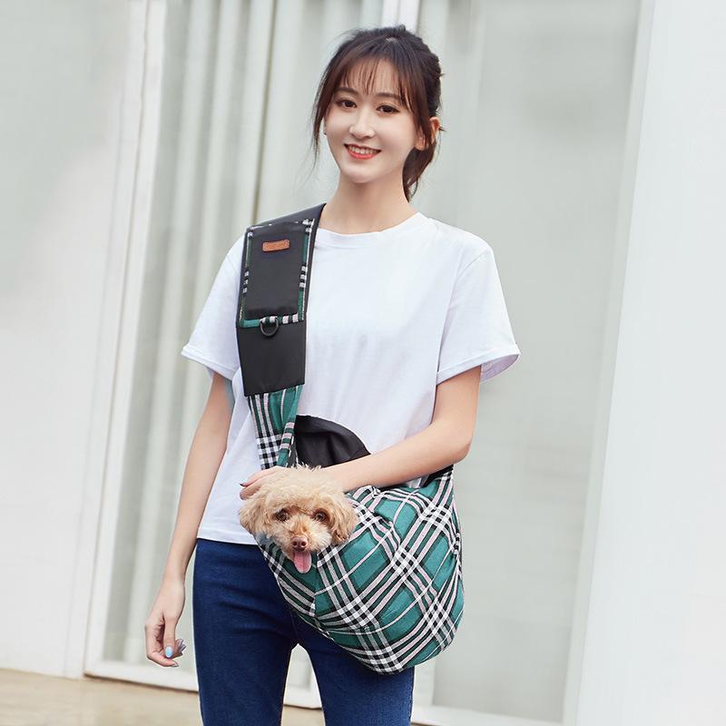 Sac bandoulière Lighteme Plaid pour animaux de compagnie (2 couleurs)