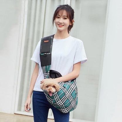 Sac bandoulière Lighteme Plaid pour animaux de compagnie (2 couleurs)