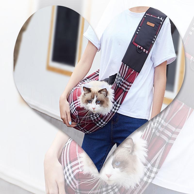 Sac bandoulière Lighteme Plaid pour animaux de compagnie (2 couleurs)