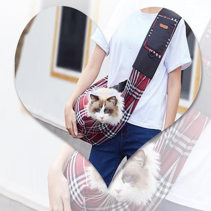 Sac bandoulière Lighteme Plaid pour animaux de compagnie (2 couleurs)