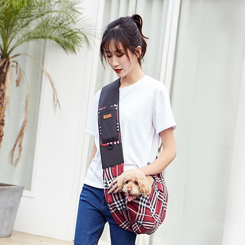 Sac bandoulière Lighteme Plaid pour animaux de compagnie (2 couleurs)