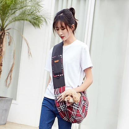 Sac bandoulière Lighteme Plaid pour animaux de compagnie (2 couleurs)