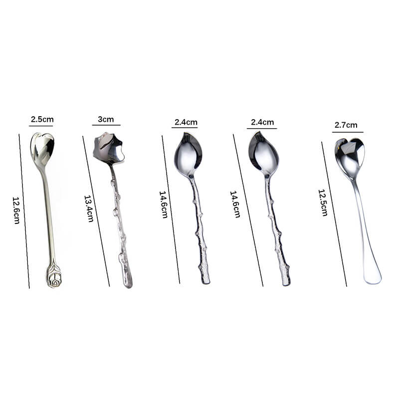 Lighteme Plant Shape Stainless Steel Dessert Spoon Set