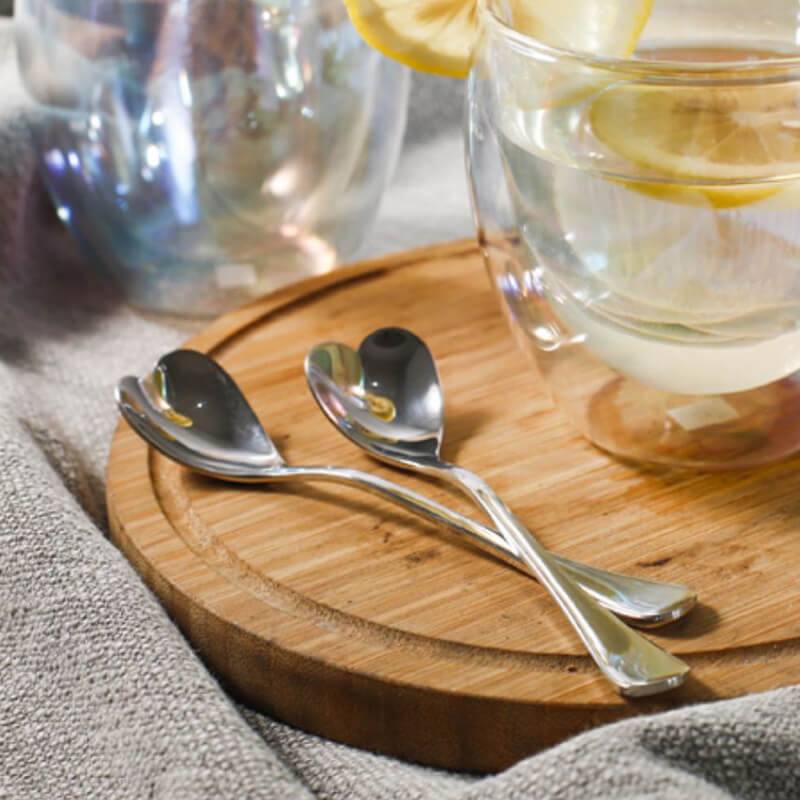 Lighteme Plant Shape Stainless Steel Dessert Spoon Set
