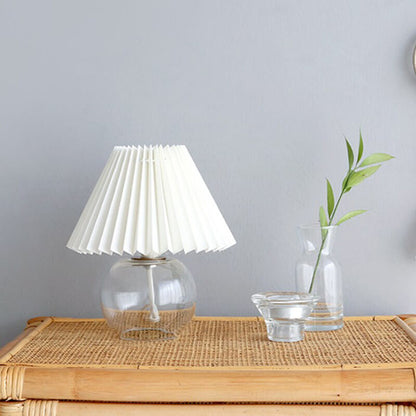 Lighteme Pleated Glass Base Table Lamp