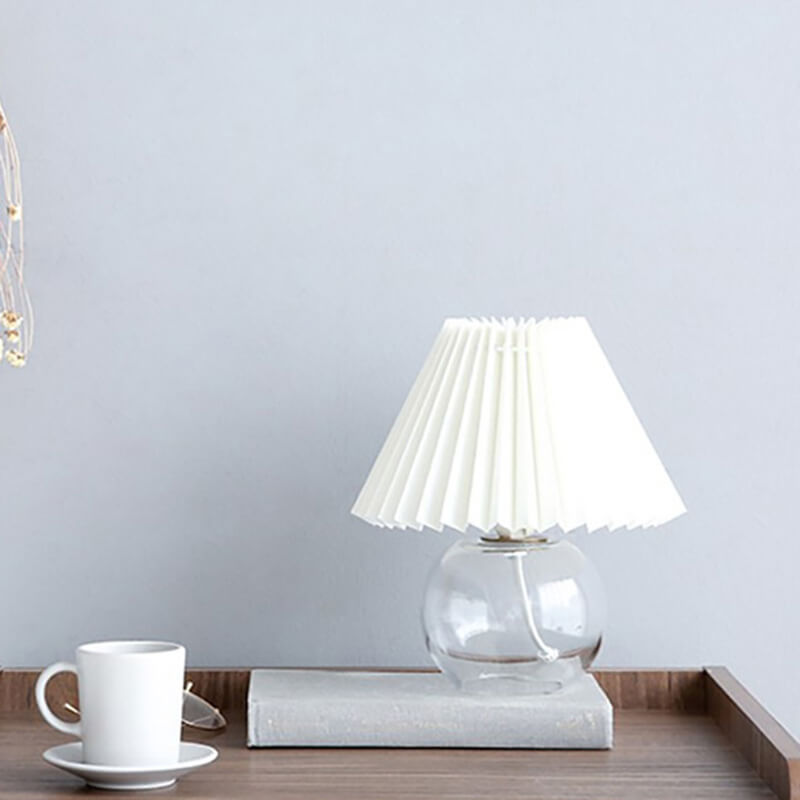 Lighteme Pleated Glass Base Table Lamp