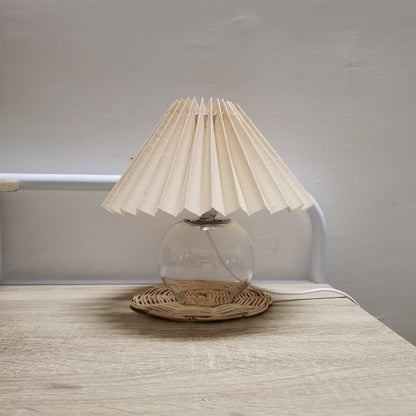 Lighteme Pleated Glass Base Table Lamp