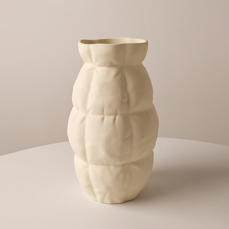Lighteme Pleated Grid Ceramic Vase