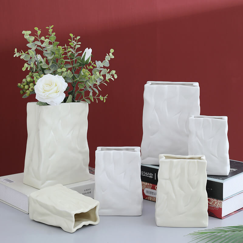 Lighteme Pleated Paper Bag Ceramic Vase