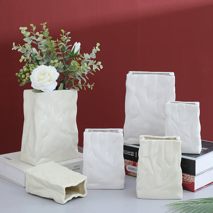 Lighteme Pleated Paper Bag Ceramic Vase