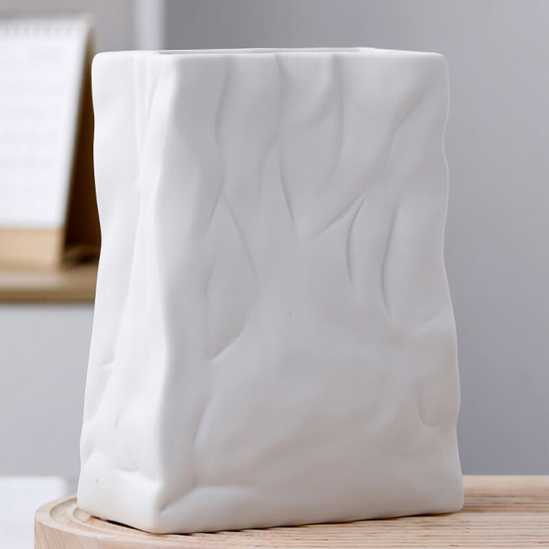 Lighteme Pleated Paper Bag Ceramic Vase