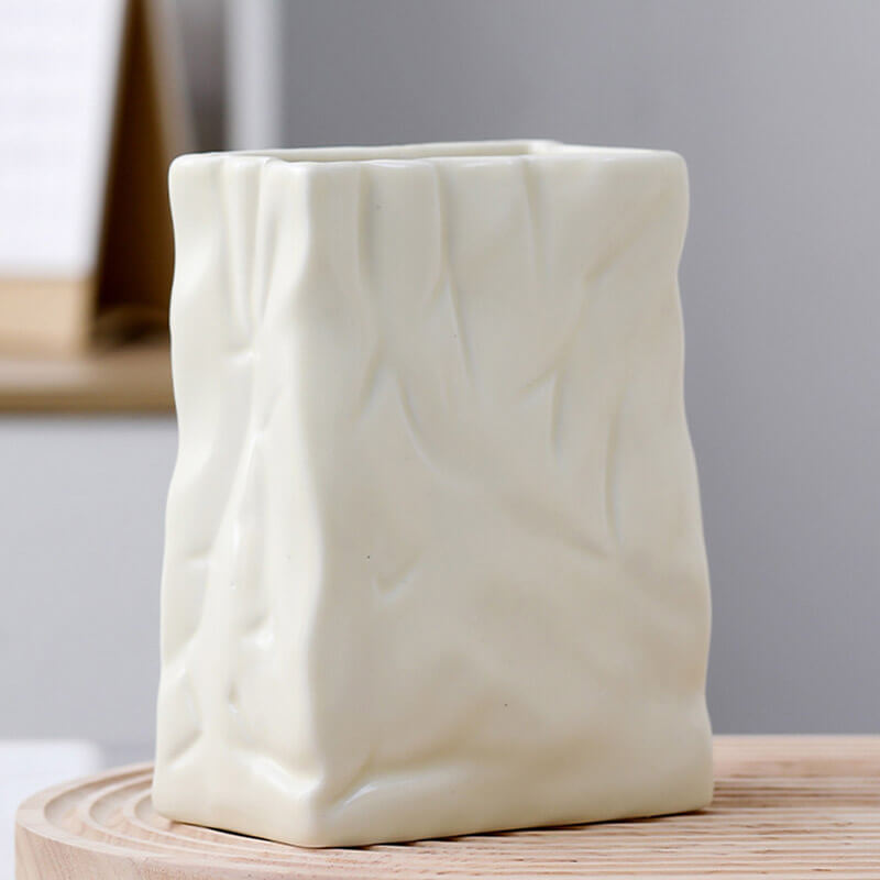 Lighteme Pleated Paper Bag Ceramic Vase