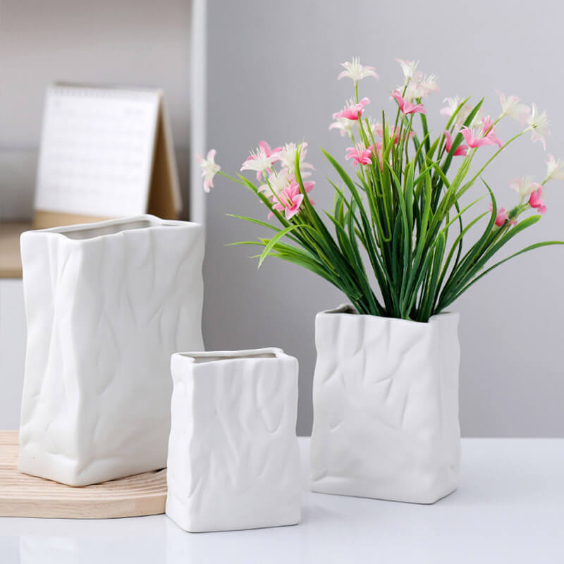 Lighteme Pleated Paper Bag Ceramic Vase