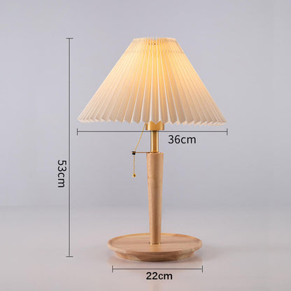 Lighteme Pleated Wooden Table Lamp