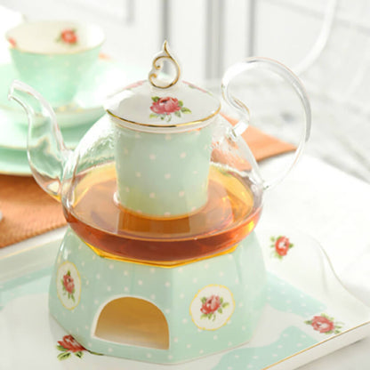 Lighteme Polka Dot Bone China Teapot Set