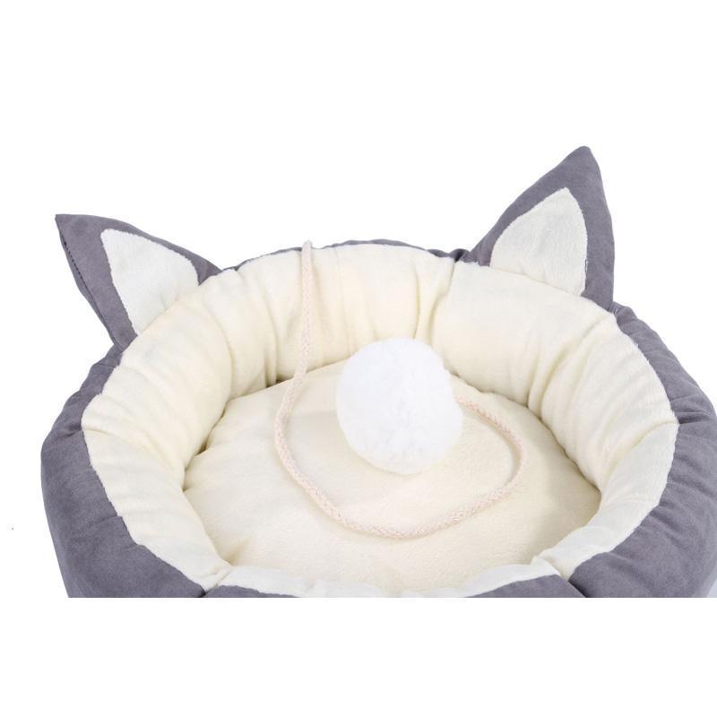 Lighteme Pompom Cute Cat Ear Bed Warm Kitten Litter (4 colors & 3 sizes)