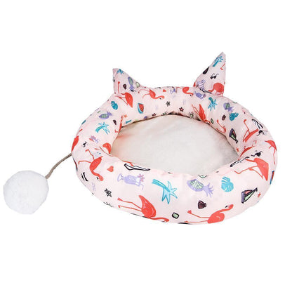 Lighteme Pompom Cute Cat Ear Bed Warm Kitten Litter (4 colors & 3 sizes)