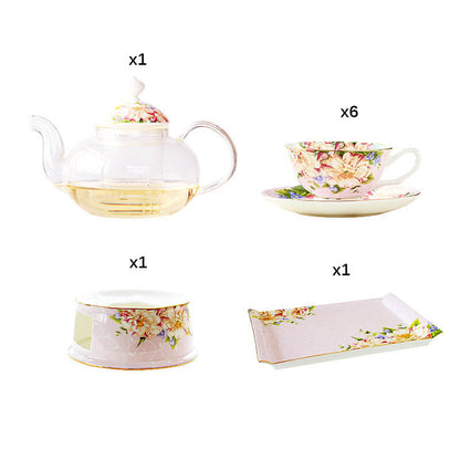 Lighteme Printed Bone China Teapot Set