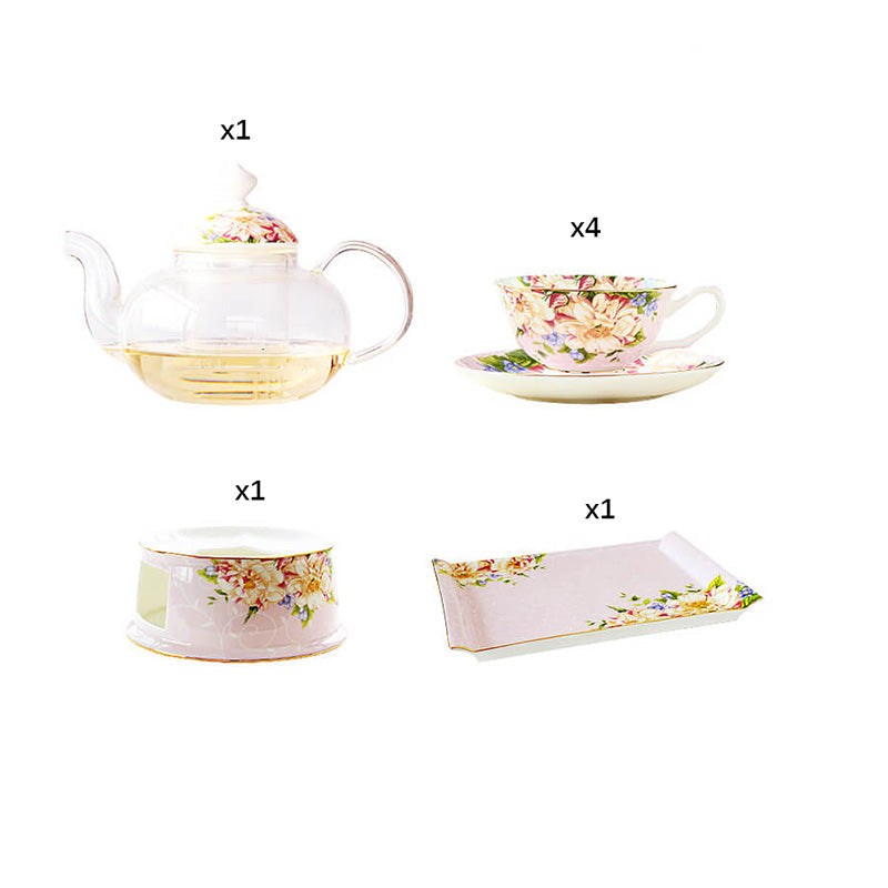Lighteme Printed Bone China Teapot Set