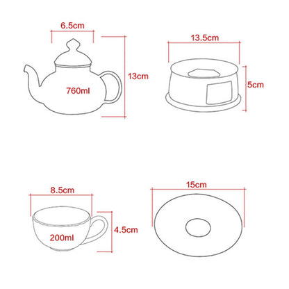 Lighteme Printed Bone China Teapot Set