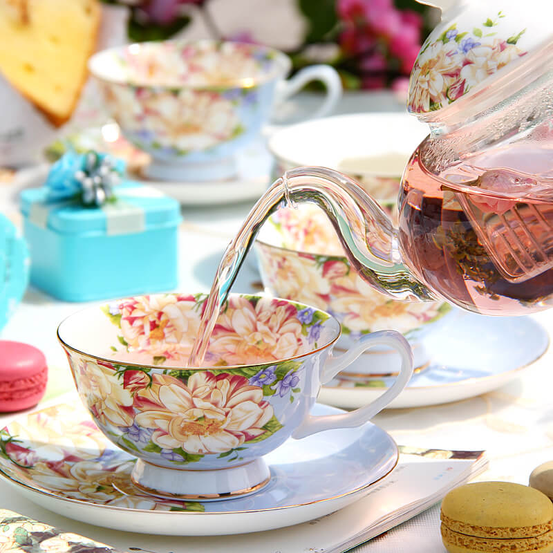 Lighteme Printed Bone China Teapot Set