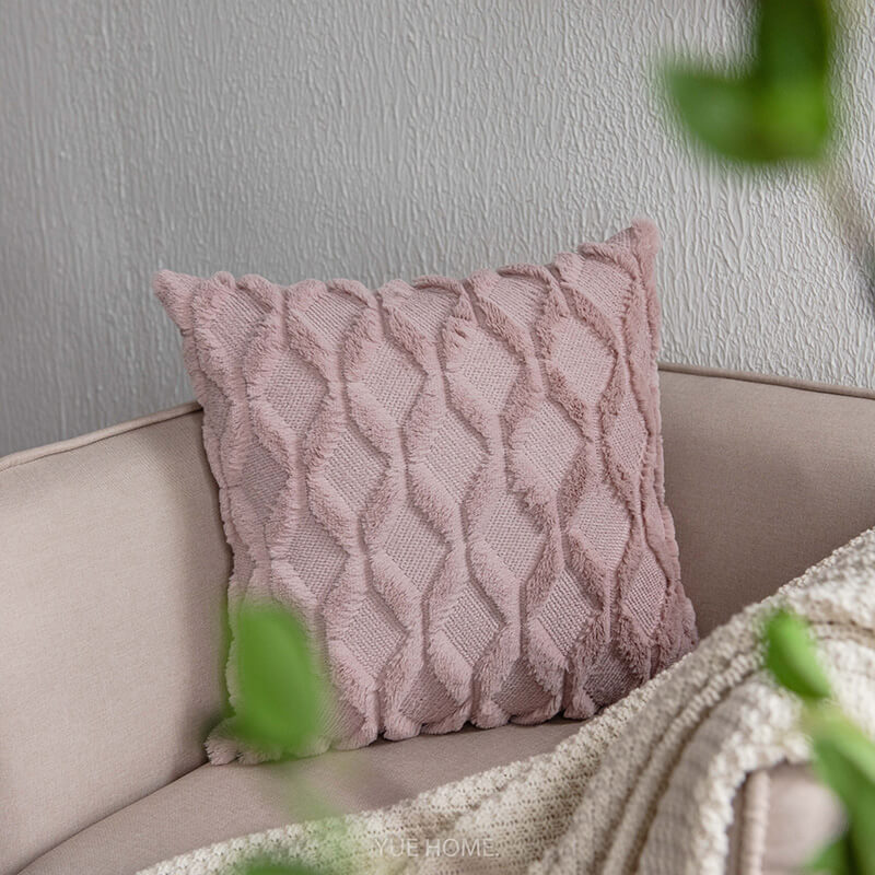Lighteme Rhombus Plush Throw Pillow Cover