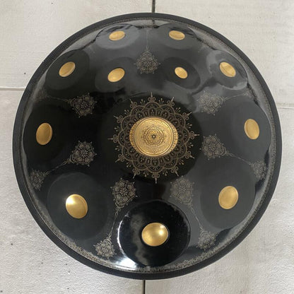 Royal Garden Mandala-Muster individuell angepasste F3 22 Zoll (12+2) Noten Handpan-Trommel aus Edelstahl/Nitridstahl