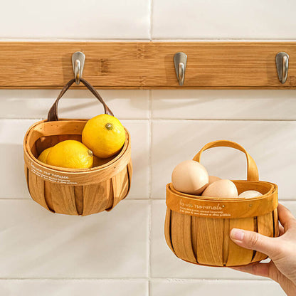 Panier de rangement mural en rotin Lighteme