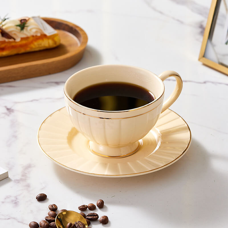 Lighteme Retro Ceramic Coffee Cup And Saucer Set