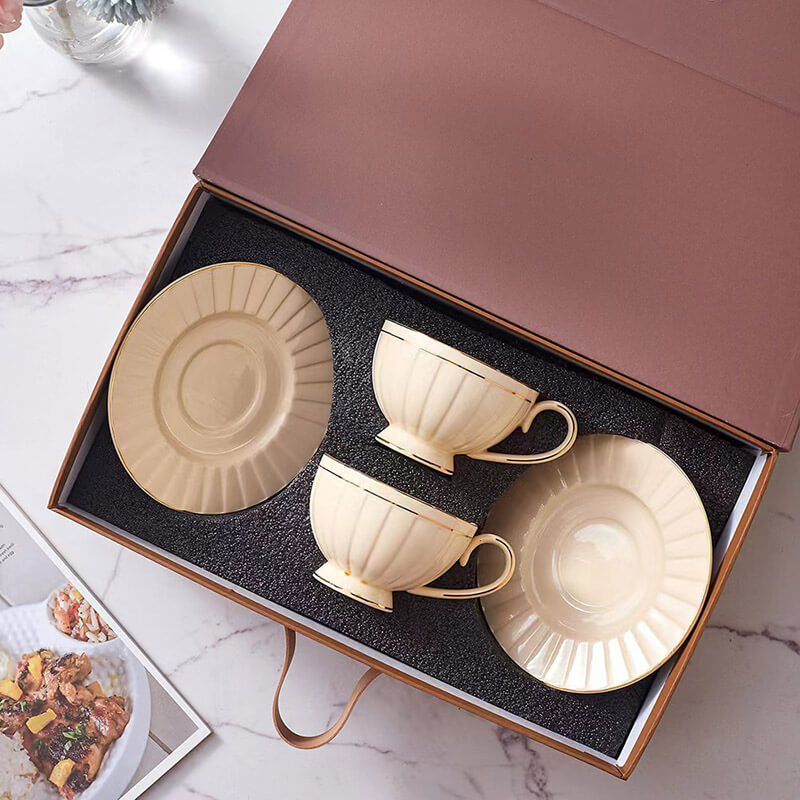 Lighteme Retro Ceramic Coffee Cup And Saucer Set