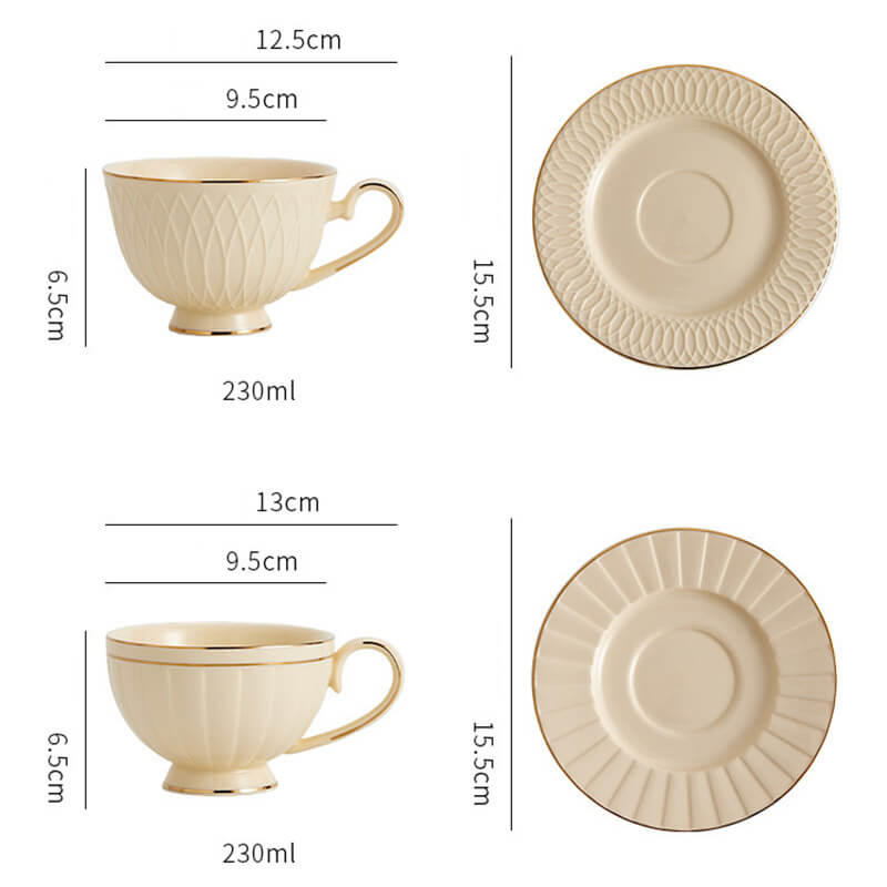 Lighteme Retro Ceramic Coffee Cup And Saucer Set