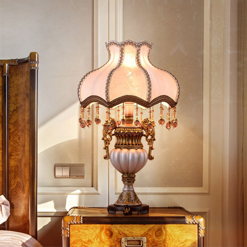 Lighteme Retro-Tischlampe aus Stoff