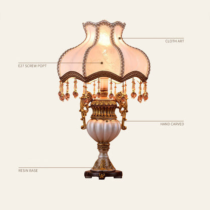 Lighteme Retro-Tischlampe aus Stoff