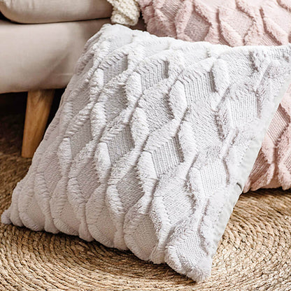Lighteme Rhombus Plush Throw Pillow Cover