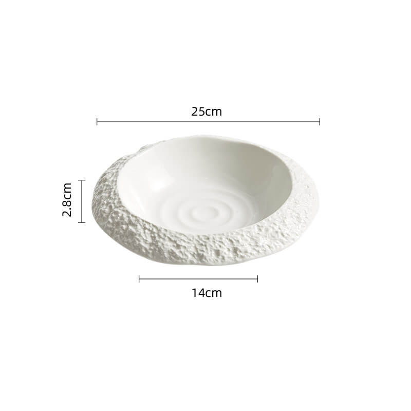 Lighteme Rock Textured Ceramic Soup Plate