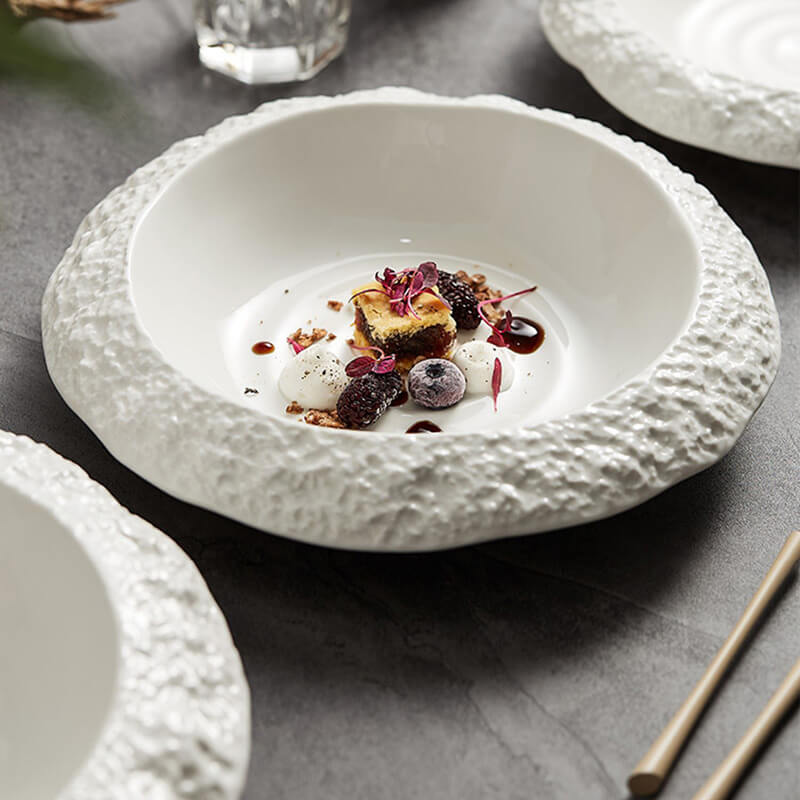 Lighteme Rock Textured Ceramic Soup Plate