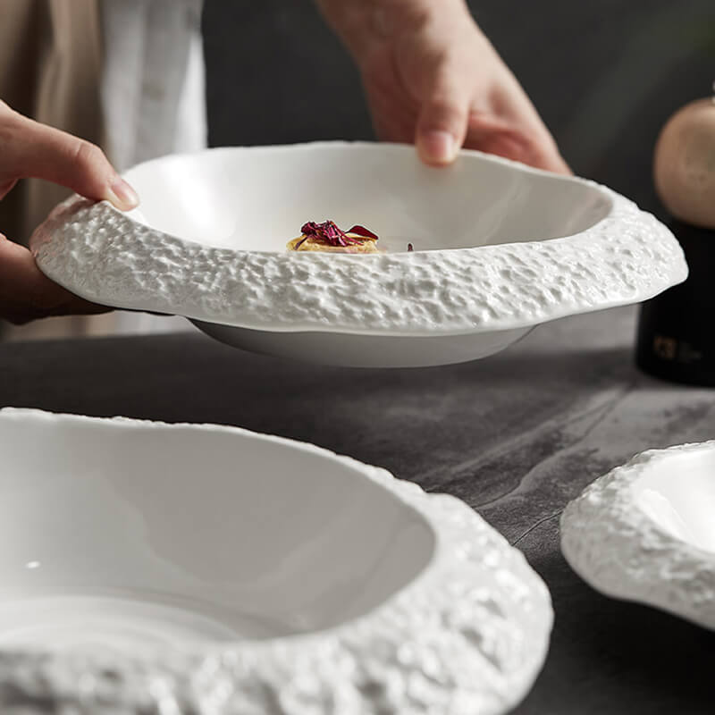 Lighteme Rock Textured Ceramic Soup Plate