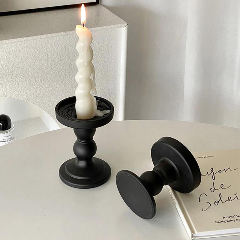 Lighteme Roman Column Matte Black Candelabra