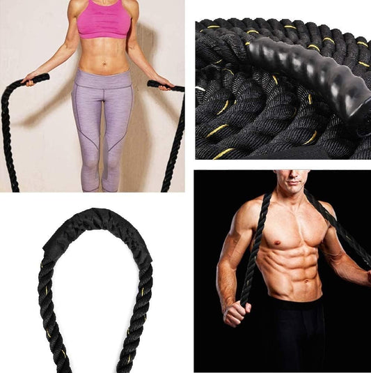 Corde à sauter lestée Lighteme - Pour la musculation, le cardio et le fitness du haut du corps. Cordes pour l'entraînement