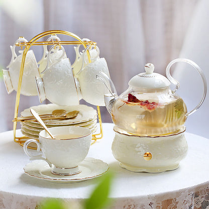 Ensemble de théières en céramique gaufrée Lighteme Rose