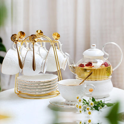 Ensemble de théières en céramique gaufrée Lighteme Rose