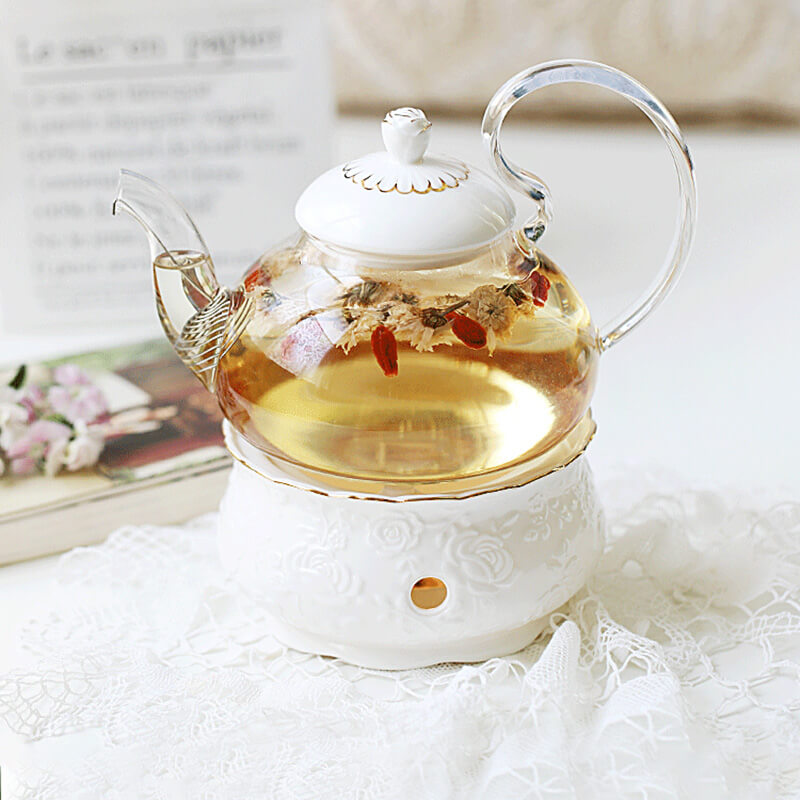 Ensemble de théières en céramique gaufrée Lighteme Rose