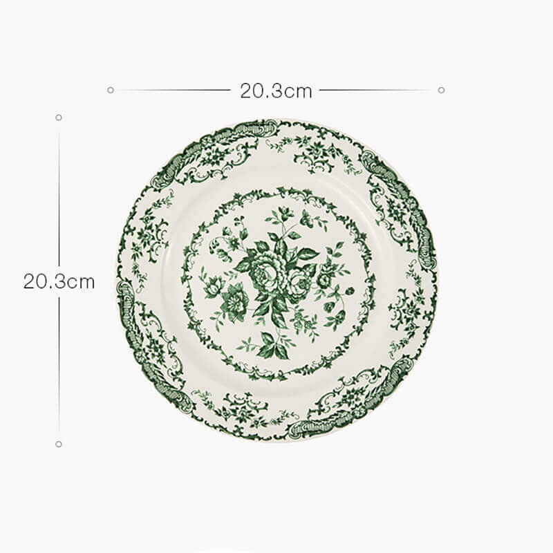 Lighteme Rose Print Ceramic Dinner Plate