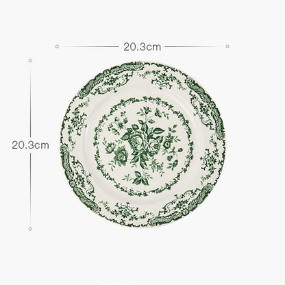 Lighteme Rose Print Ceramic Dinner Plate