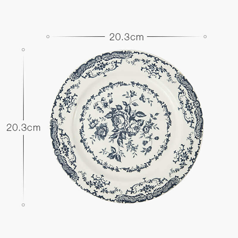 Lighteme Rose Print Ceramic Dinner Plate