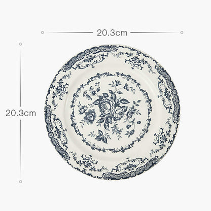 Lighteme Rose Print Ceramic Dinner Plate