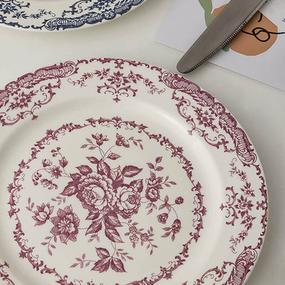 Lighteme Rose Print Ceramic Dinner Plate