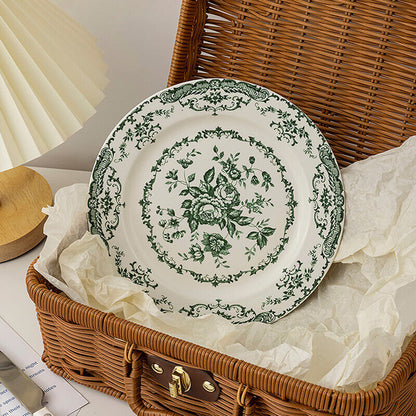 Lighteme Rose Print Ceramic Dinner Plate