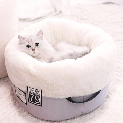 Nid rond Lighteme pour chat, idéal pour un sommeil profond (2 couleurs et 2 tailles)